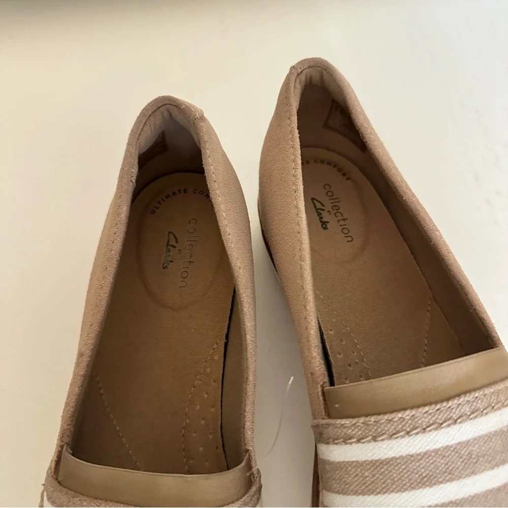 Clark’s Striped‎ Espadrilles Serena Paige shoes sz 8.5